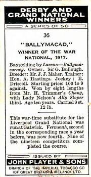 1933 Player's Derby and Grand National Winners #36 Ballymacad Back